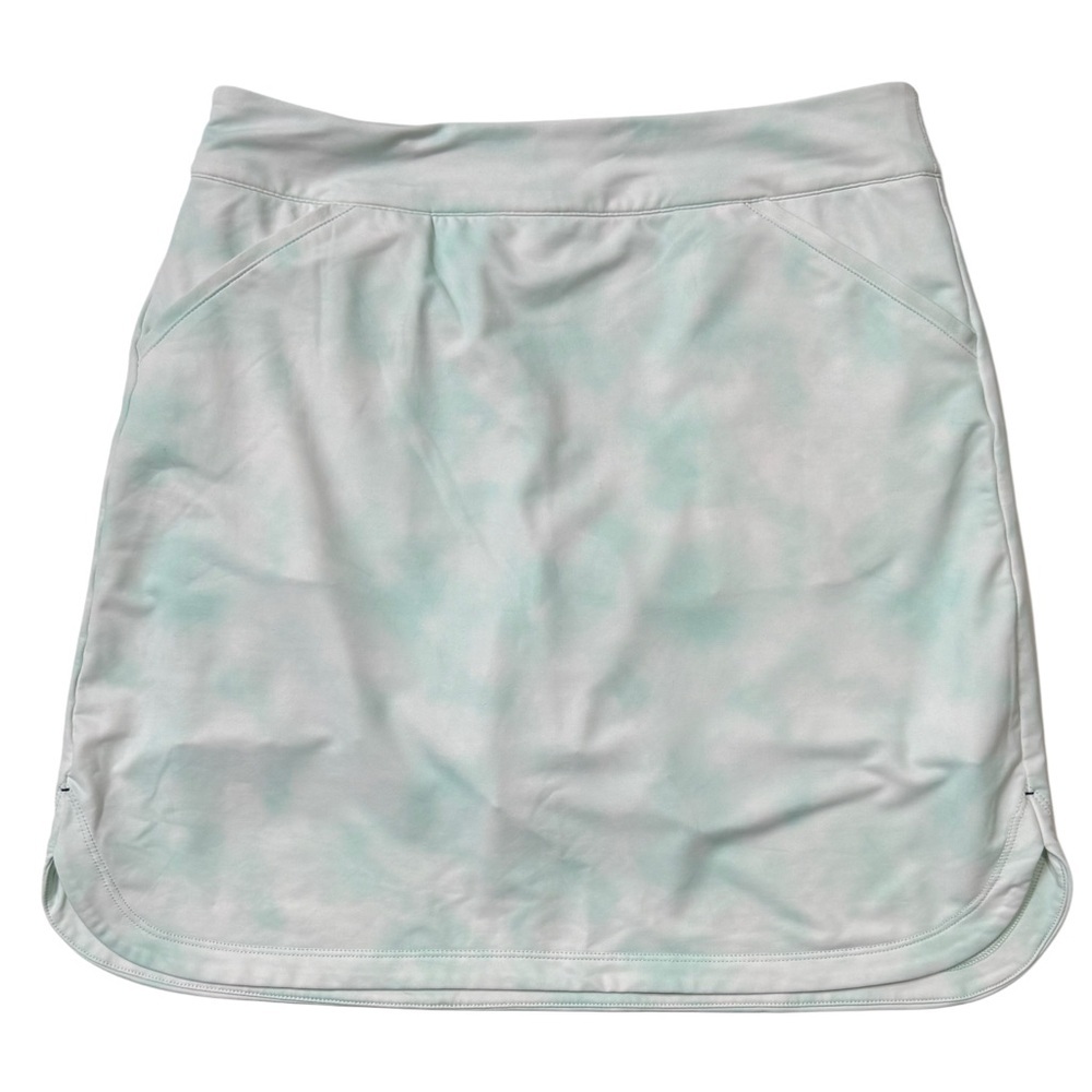 {Peter Millar} "Alice" Mint Green White Golf Performance Pull On Skort Skirt